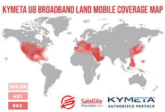 Kymeta U8 Broadband Land Mobile Coverage map