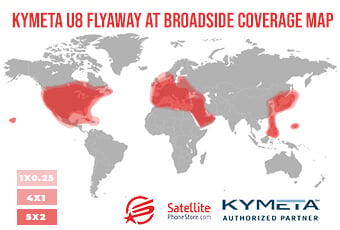 Kymeta U8 Flyaway at Broadside Coverage map